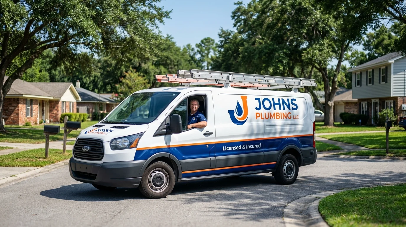 Johns Plumbing LLC service van in Beverly Hills, FL