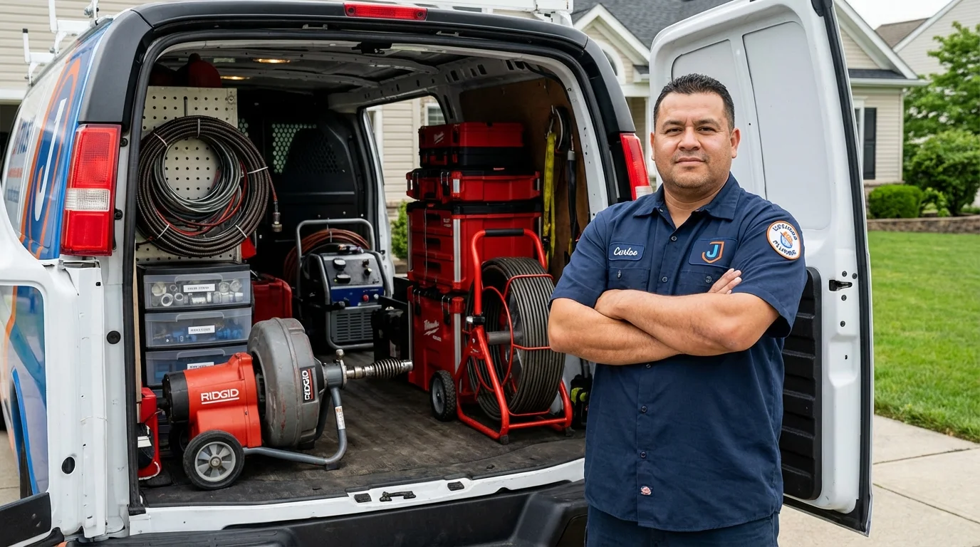 Professional drain cleaning equipment and Johns Plumbing LLC plumber in Beverly Hills
