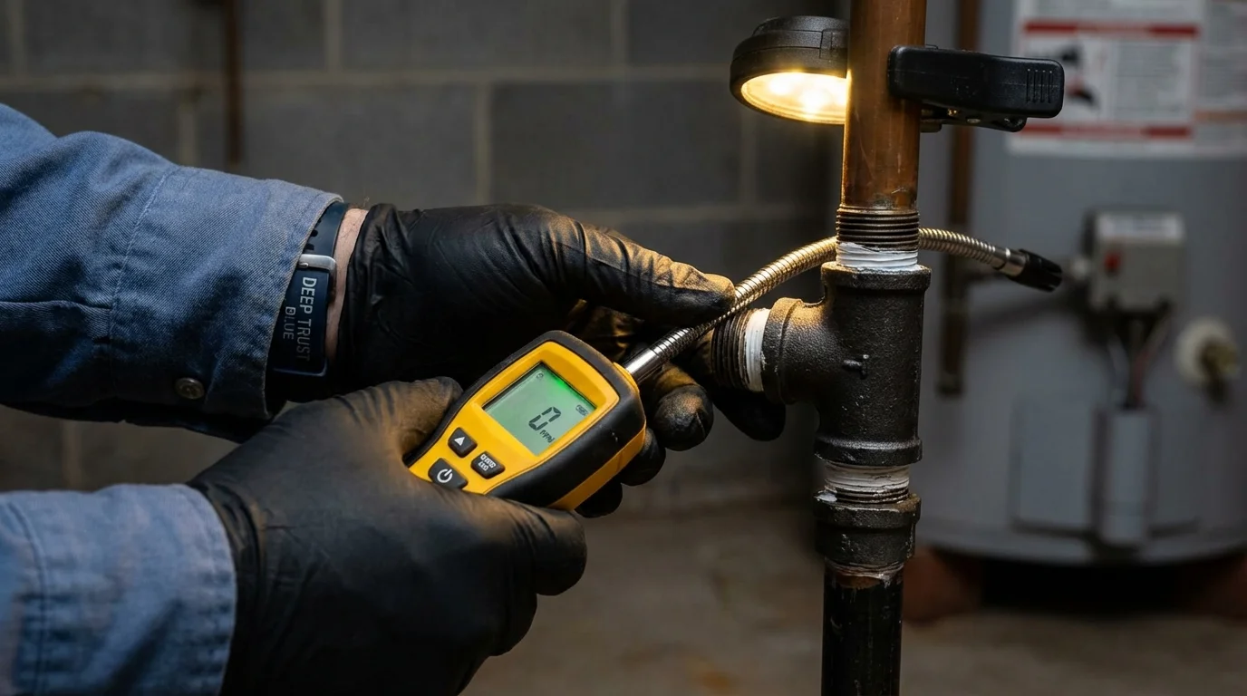 Gas leak detection with electronic sniffer by Johns Plumbing LLC in Beverly Hills