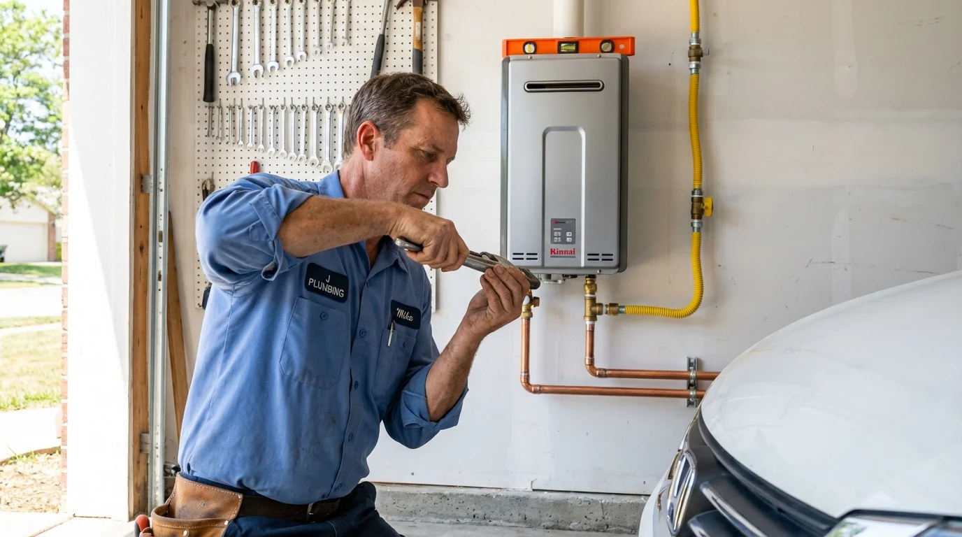 Tankless water heater installation by a Johns Plumbing LLC plumber in Beverly Hills